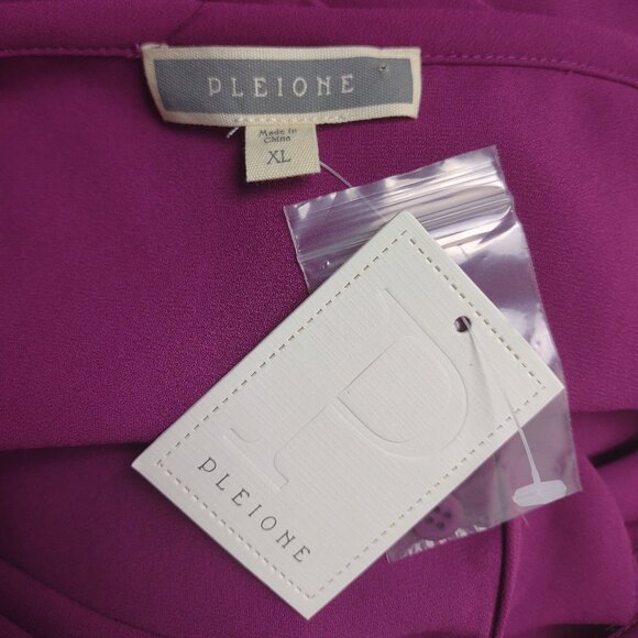NWT Pleione purple long sleeve V-Neck blouse top ladies XL X-Large - Picture 9 of 10